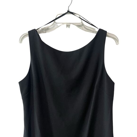 Talbots Shift Dress Chiffon Hem Trim Back V Neck Zip with Jeweled Detail 14 P - Picture 2 of 9